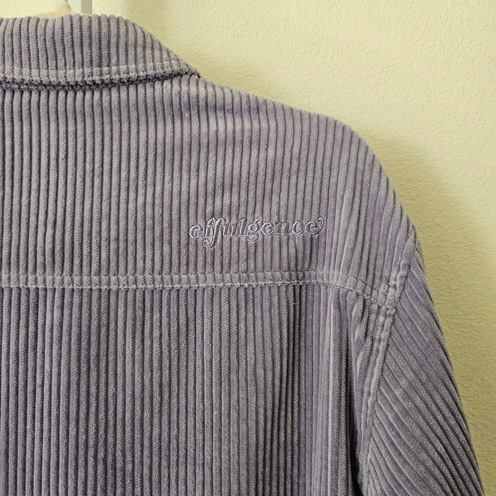 EFFULGENCE Men's Long Sleeve Lavender Corduroy Button Overshirt Jacket Sz M - Picture 11 of 16